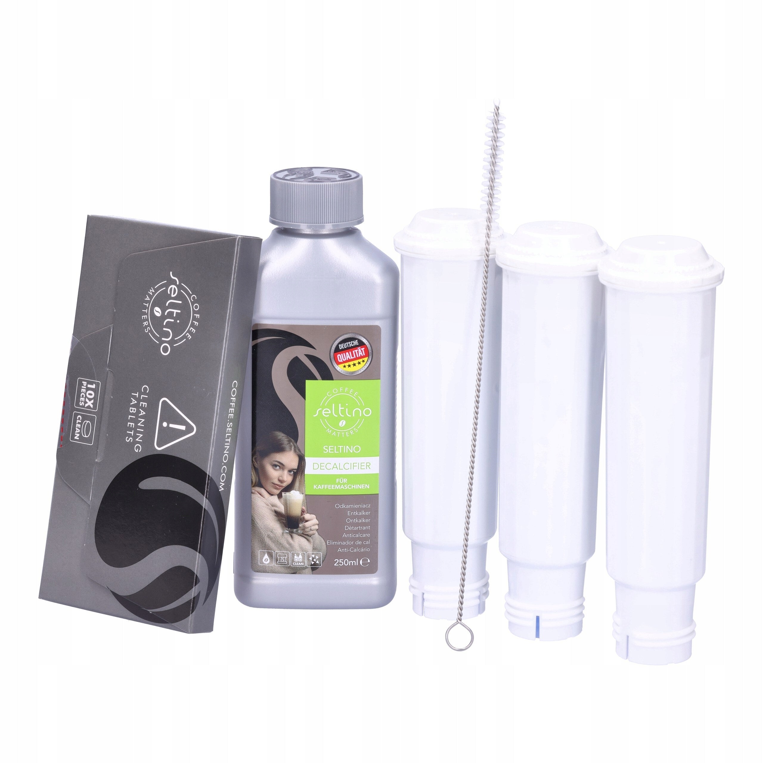 3x Replacement filter for KRUPS machine and descaler and cleaning tablets Manufacturer code SET_VITE X3_CLEAN_ENTKALKER 25_BRUSH