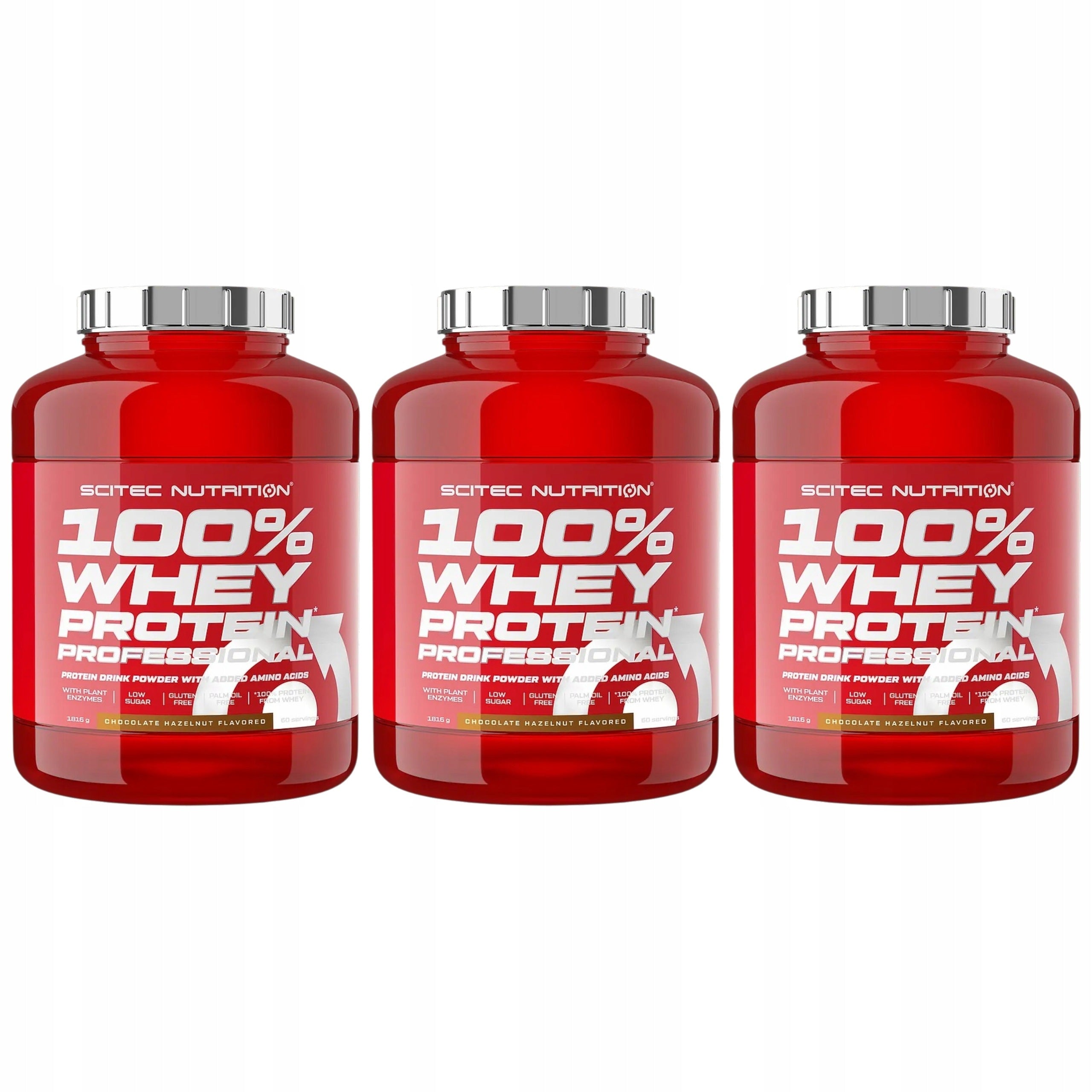 3x SCITEC Protein 100% Whey Protein 1816g WPC Conditioner WPI Weight Chocolate Orz
