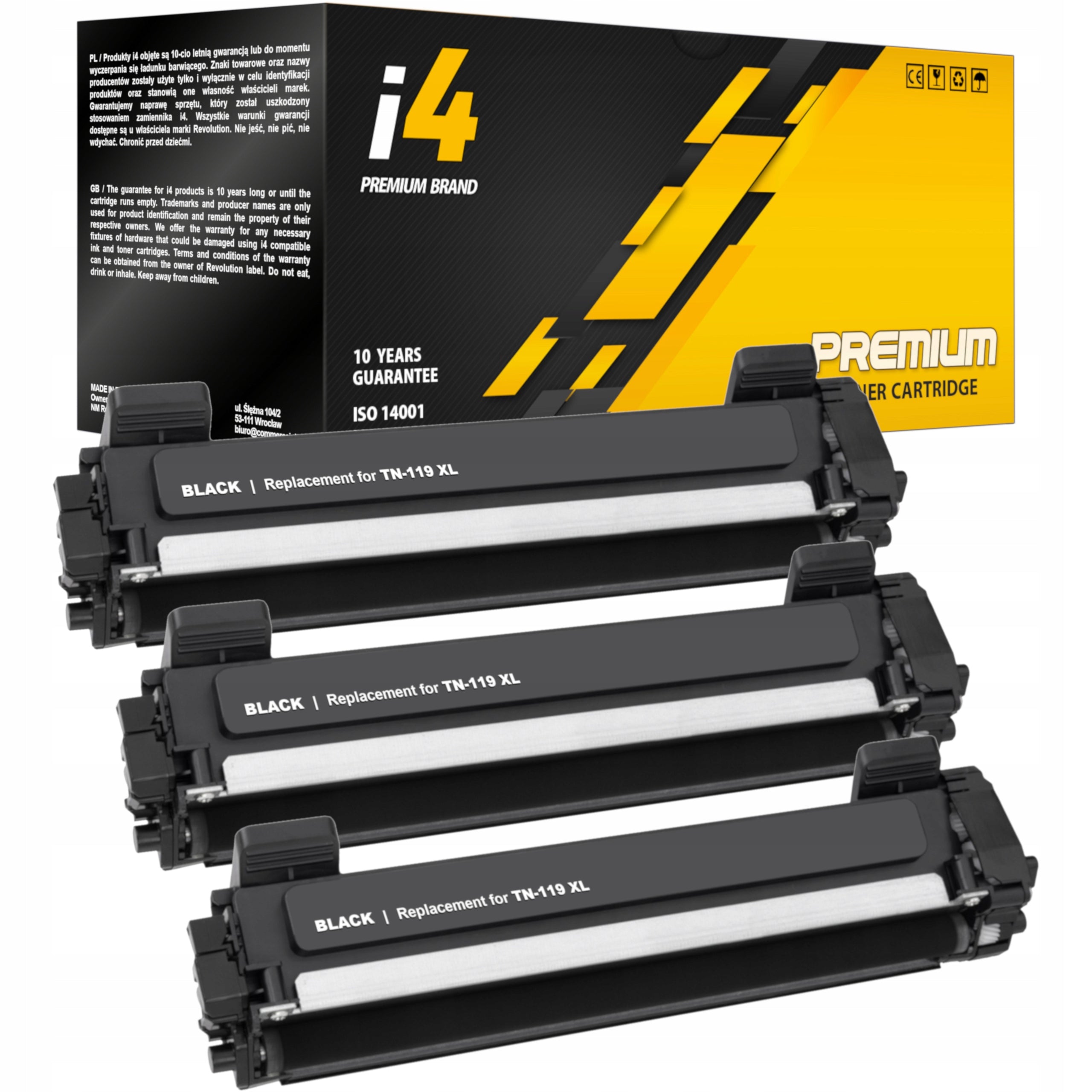 3x TN-119 XL Toner Cartridges for Brother HL-L1230W HL-L1232W DCP-L1630W DCP-L1632W