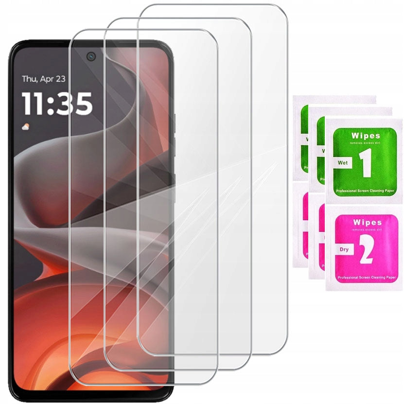 3x Tempered glass for Motorola Moto G15 - Protective glass 2.5D 3 pieces