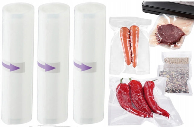 3x Vacuum Food Packaging Film 20x300cm 3 Rolls For Welding Machine