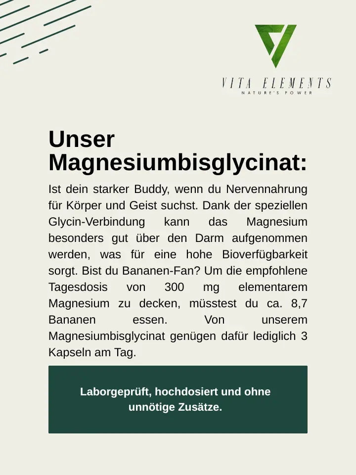 3x Vita Elements Magnesium Bisglycinate High Dose Non-GMO Capsules 180pcs Medical device no