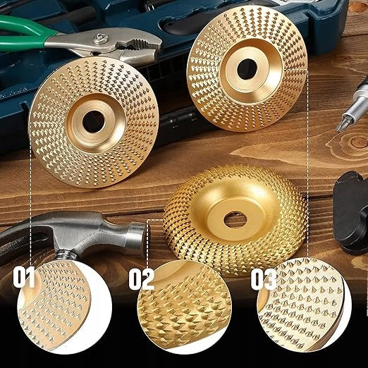 3x WOOD GRINDING DISC SAWMILL SET FLAT CONVEX CONCAVE 100mm Disc type abrasive
