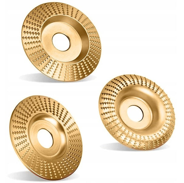 3x WOOD GRINDING DISC SAWMILL SET FLAT CONVEX CONCAVE 100mm Manufacturer code Zestaw tarcz tarników do drewna 100 mm 22,2