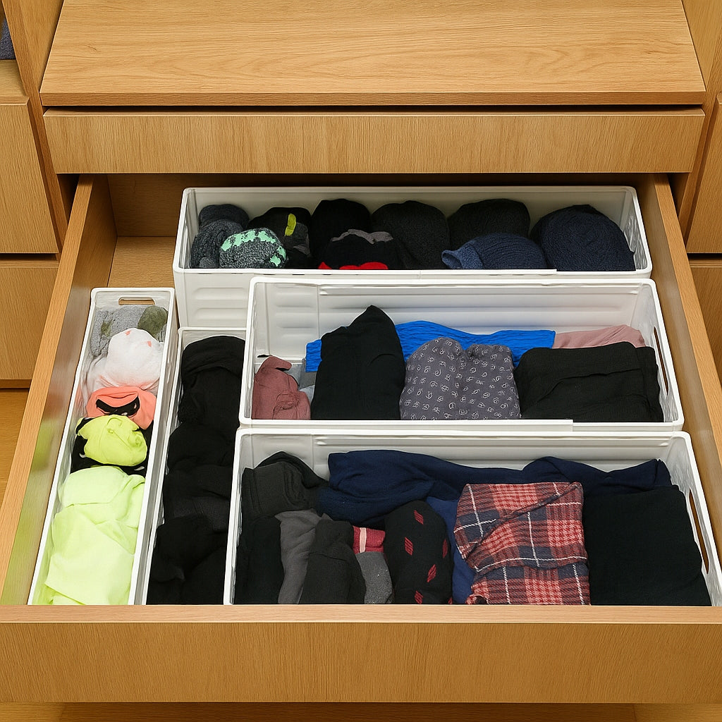 3x XL Wardrobe Organizer for Underwear and Socks Sliding into Drawer Kind wardrobe organizer