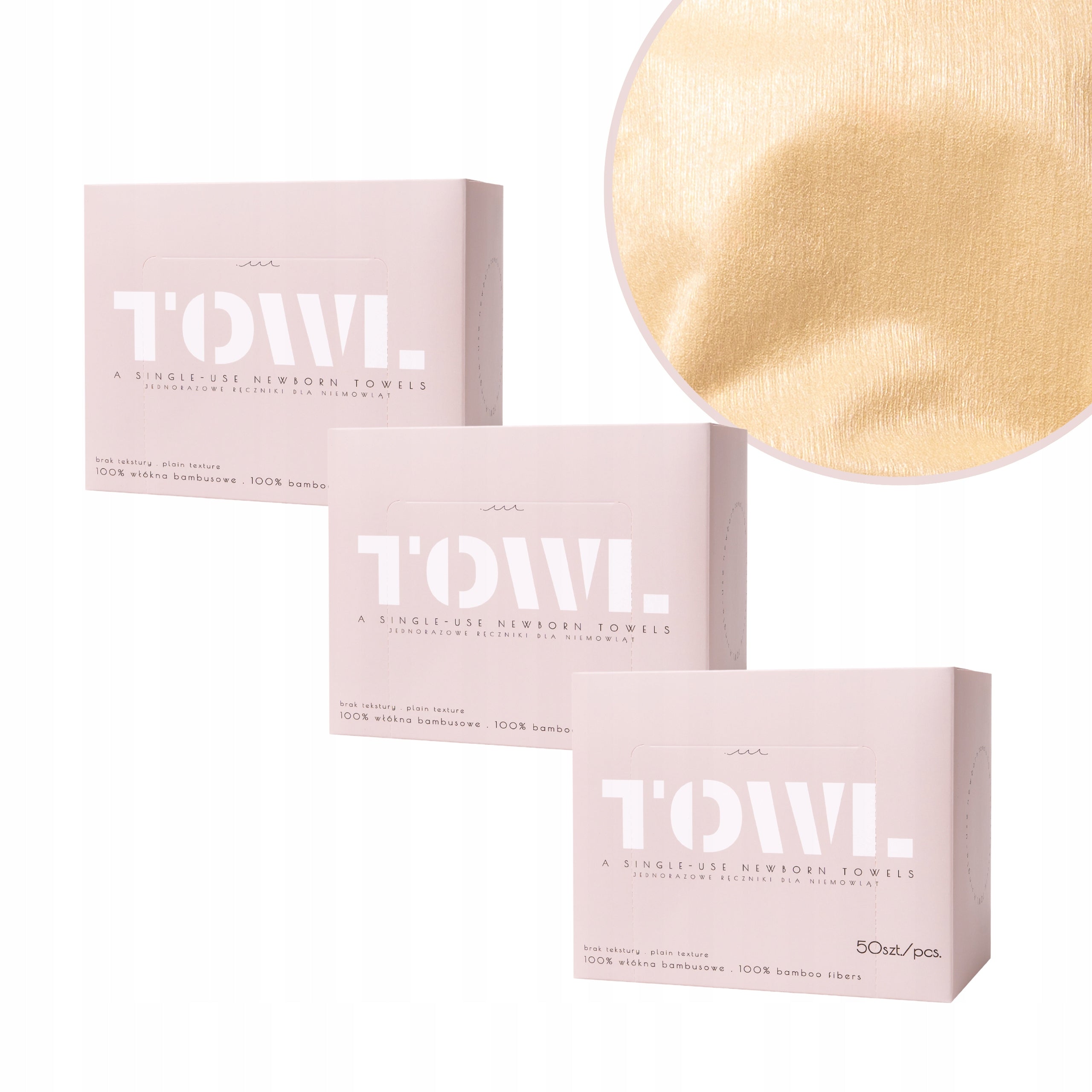 3xDISPOSABLE BAMBOO BABY TOWELS 100% AZS 50 pcs|TOWL NEWBORN