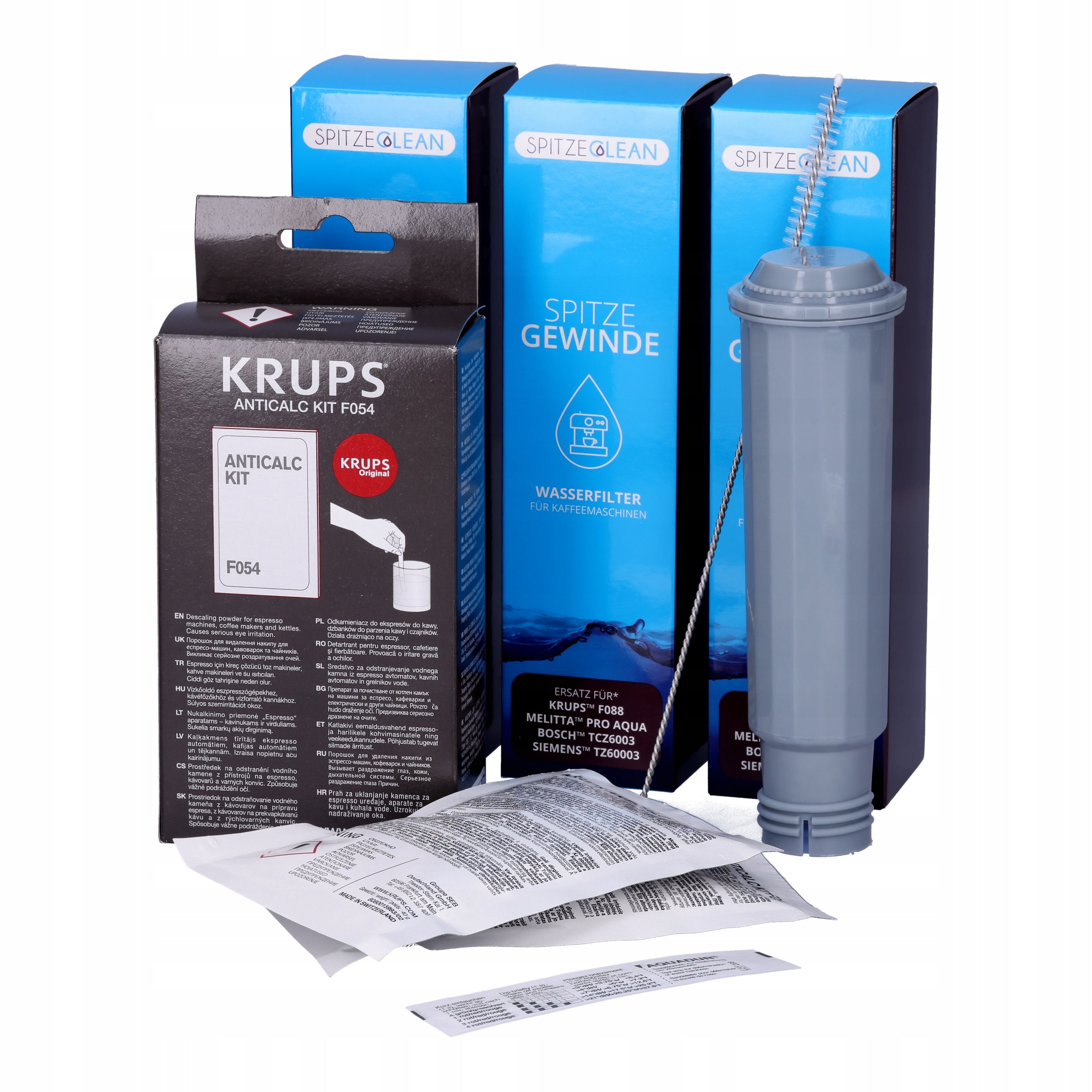 3xFilter for KRUPS NIVONA machine replacement Spitze Gewinde Descaler F054