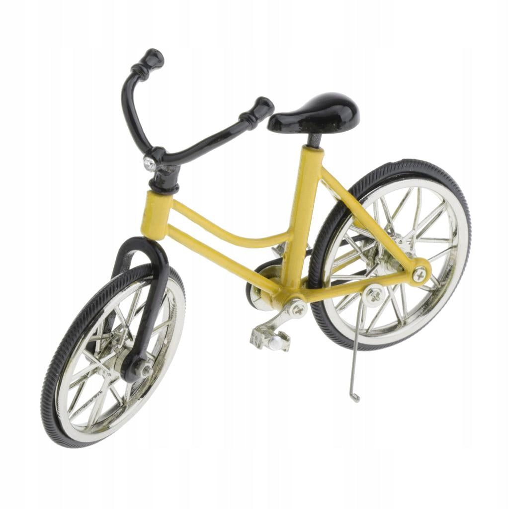 4.3" Mini Alloy Finger Bikes Mountain Bike Fixed Bicycle Model Yellow Packaging status original