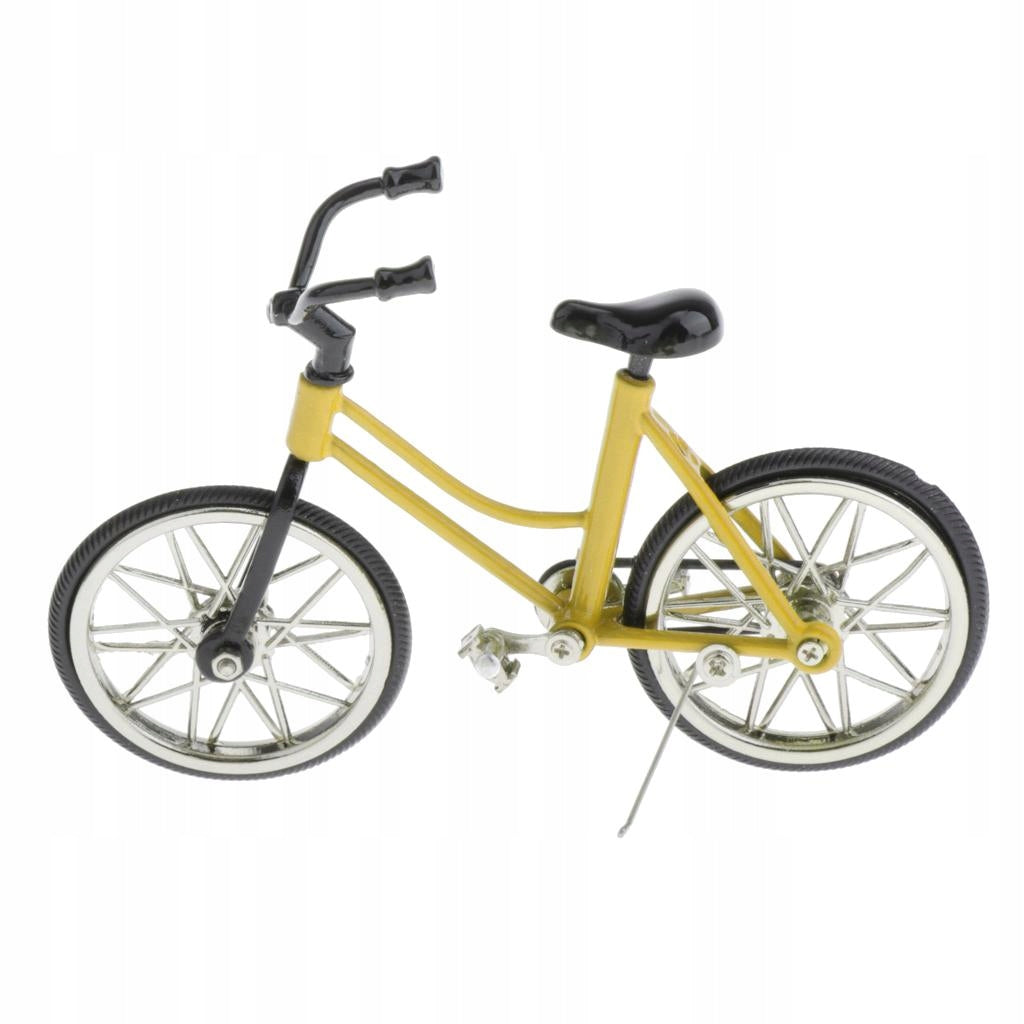 4.3" Mini Alloy Finger Bikes Mountain Bike Fixed Bicycle Model Yellow