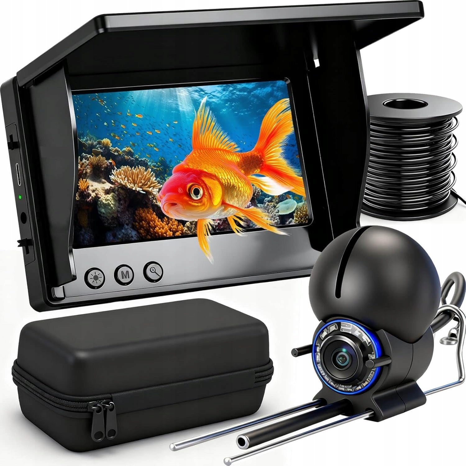 4.3" UNDERWATER FISHING CAMERA LCD MONITOR 1080P WITH 15m CABLE FISH DETECTOR