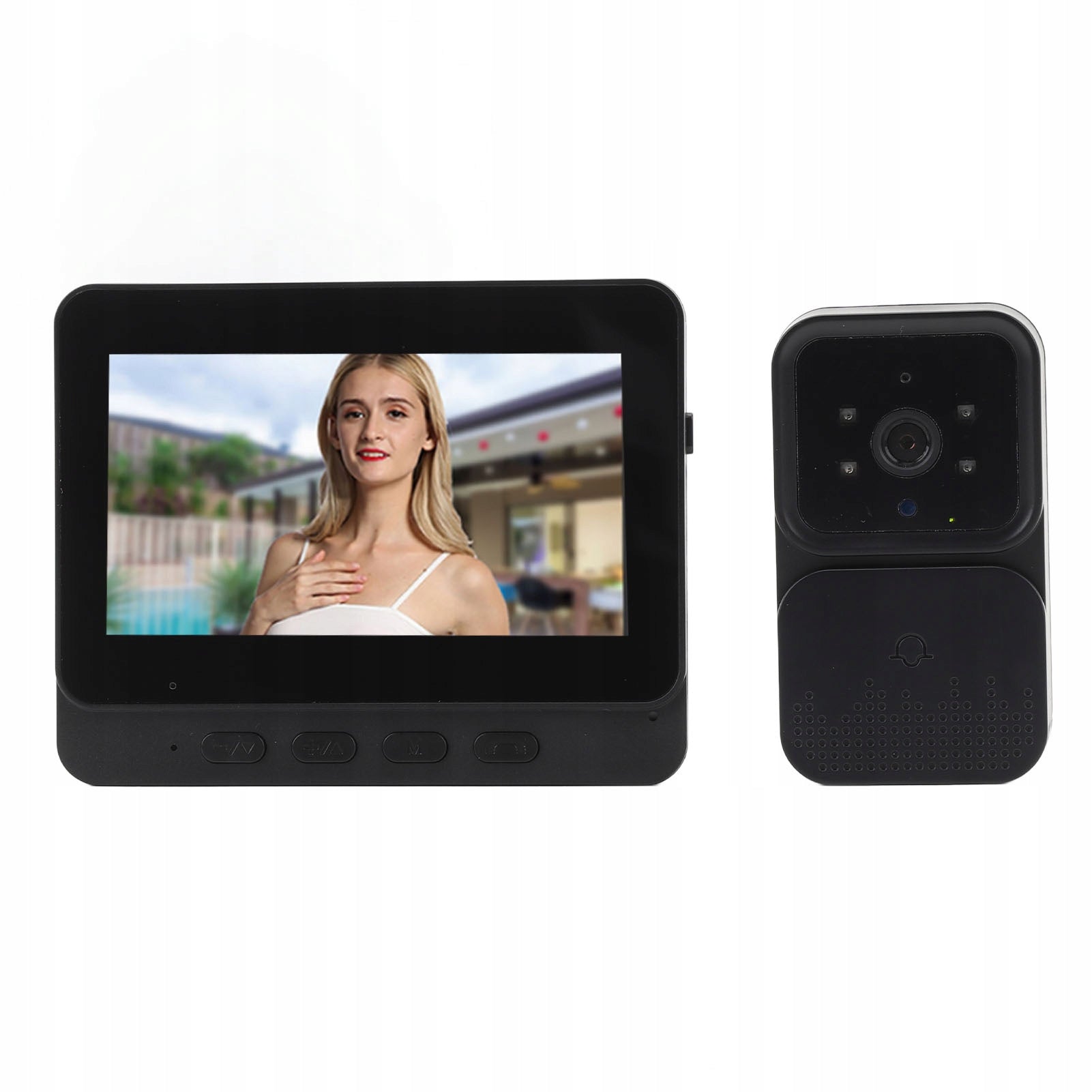 4,3 inch 1080P HD 70 degree AH color screen video doorbell system Model 2519JQSZ