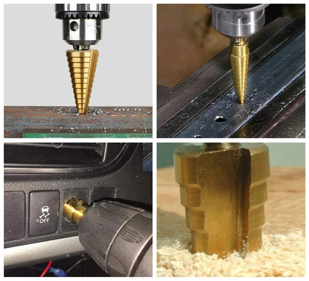 4-32MM STEP TAPERED DRILL BIT SET FOR METAL WOOD PLASTIC SHEET METAL Drill bit type conical drill bit set