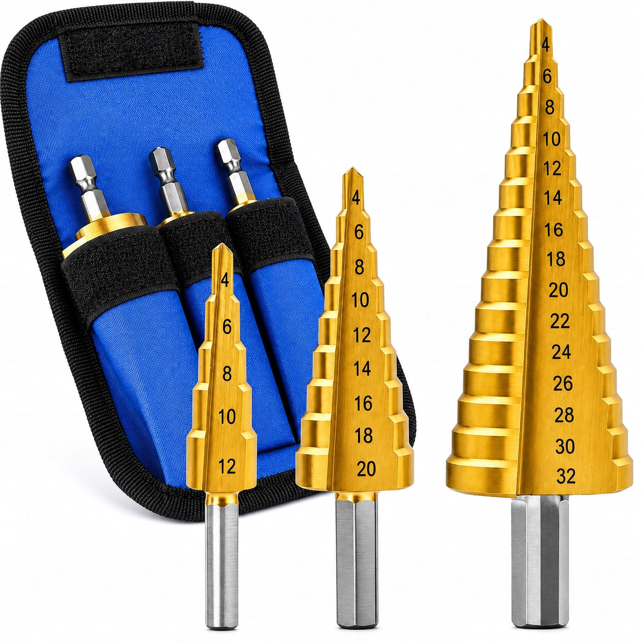 4-32MM STEP TAPERED DRILL BIT SET FOR METAL WOOD PLASTIC SHEET METAL