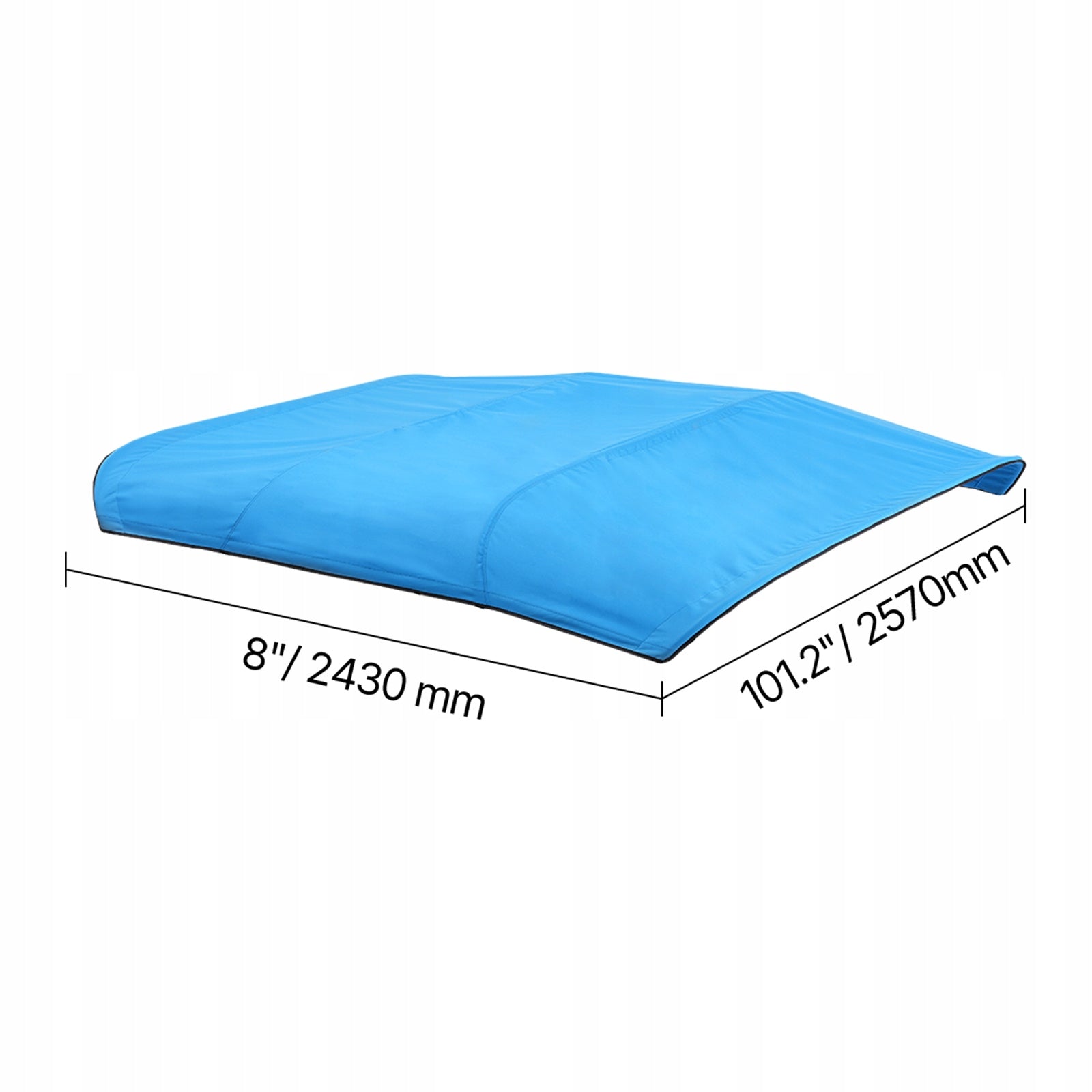 4 Bow Boat Bimini Tops 96"Lx(91"-96")W Bimini Top Replacement Pacific Blue Brand Vevor
