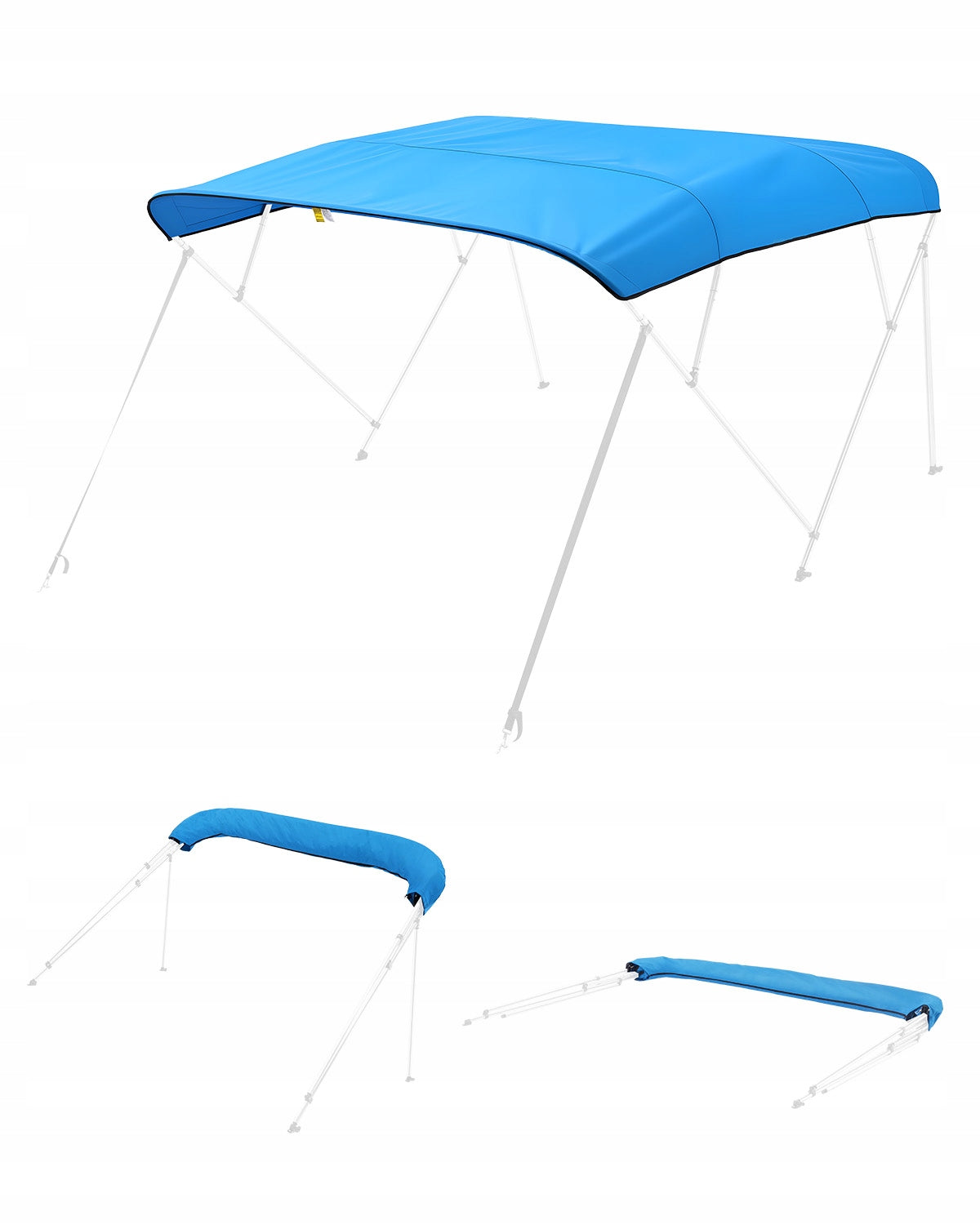 4 Bow Boat Bimini Tops 96"Lx(91"-96")W Bimini Top Replacement Pacific Blue EAN (GTIN) 197988672241