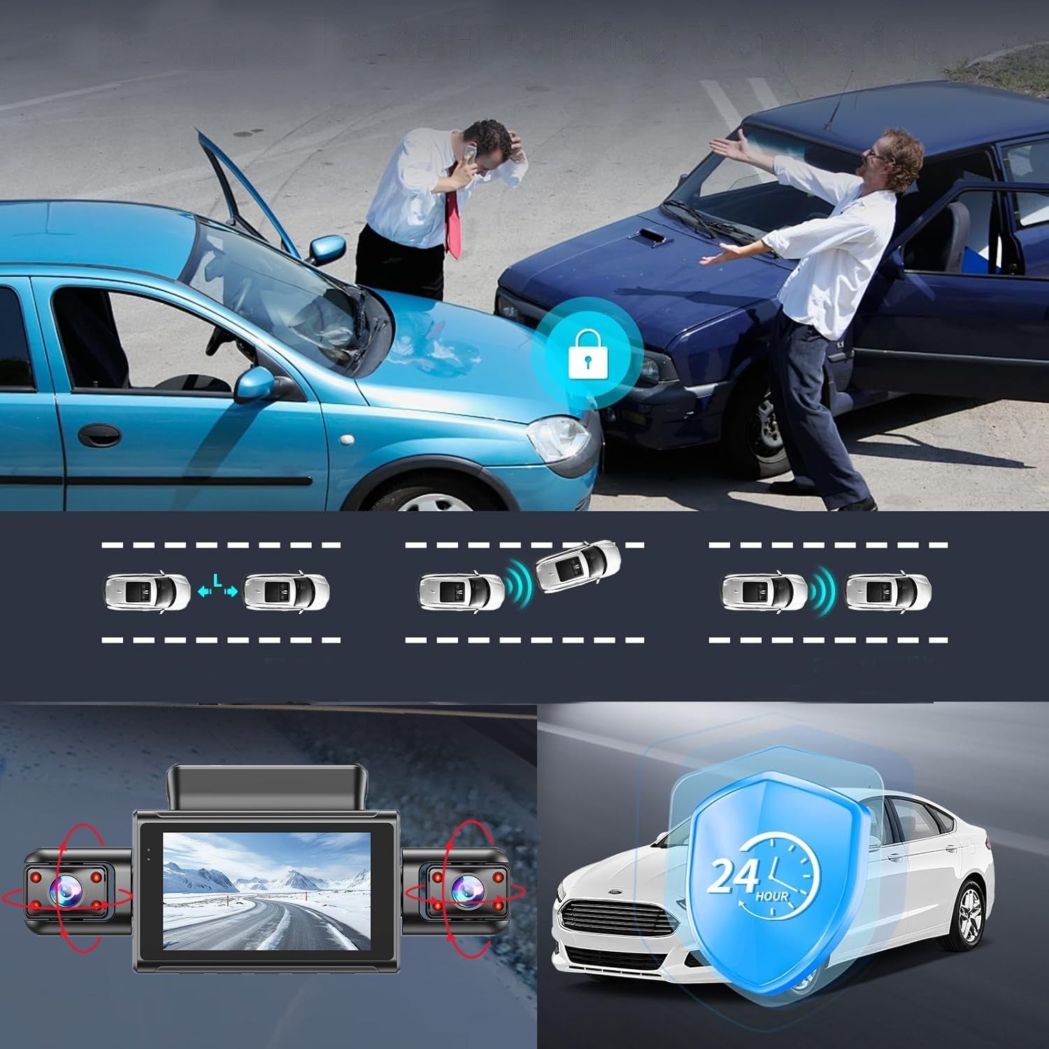 4 Channel 1080P Car Dash Cam Night Vision Parking Monitoring G-Sensor Manufacturer code 6917288553538