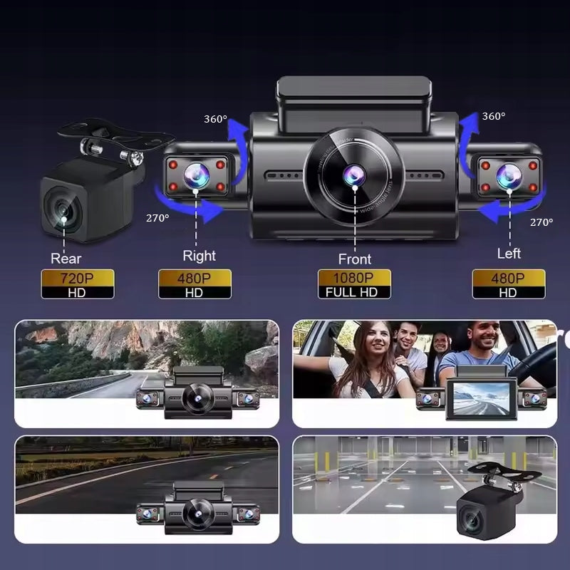 4 Channel 1080P Car Dash Cam Night Vision Parking Monitoring G-Sensor Packaging status original