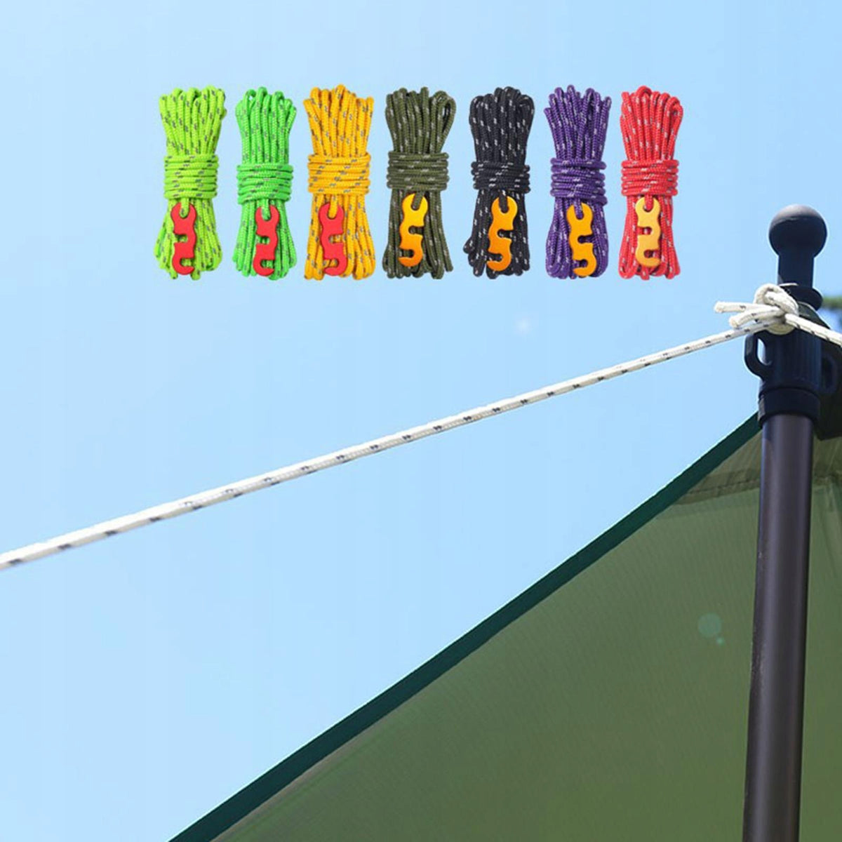 4 Meter 4mm Reflective guyline Rope Tent Windproof Rope Multi Use Red Manufacturer code 14666037849