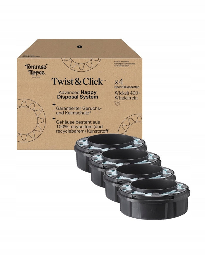 4 ORIGINAL CARTRIDGES TOMMEE TIPPEE TWIST & CLICK ADVANCED 4 pieces set