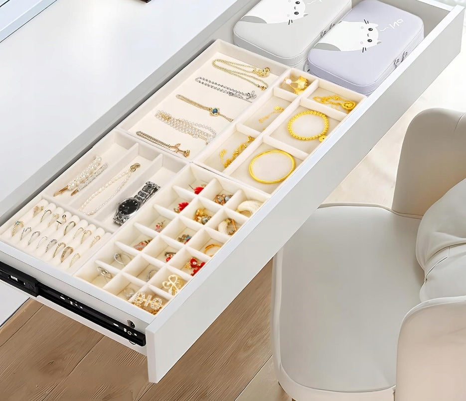 4 PCS JEWELRY DRAWER ORGANIZER EARRINGS BRACELET RINGS Manufacturer code ORGANIZER NA BIŻUTERIĘ DO SZUFLADY ZESTAW