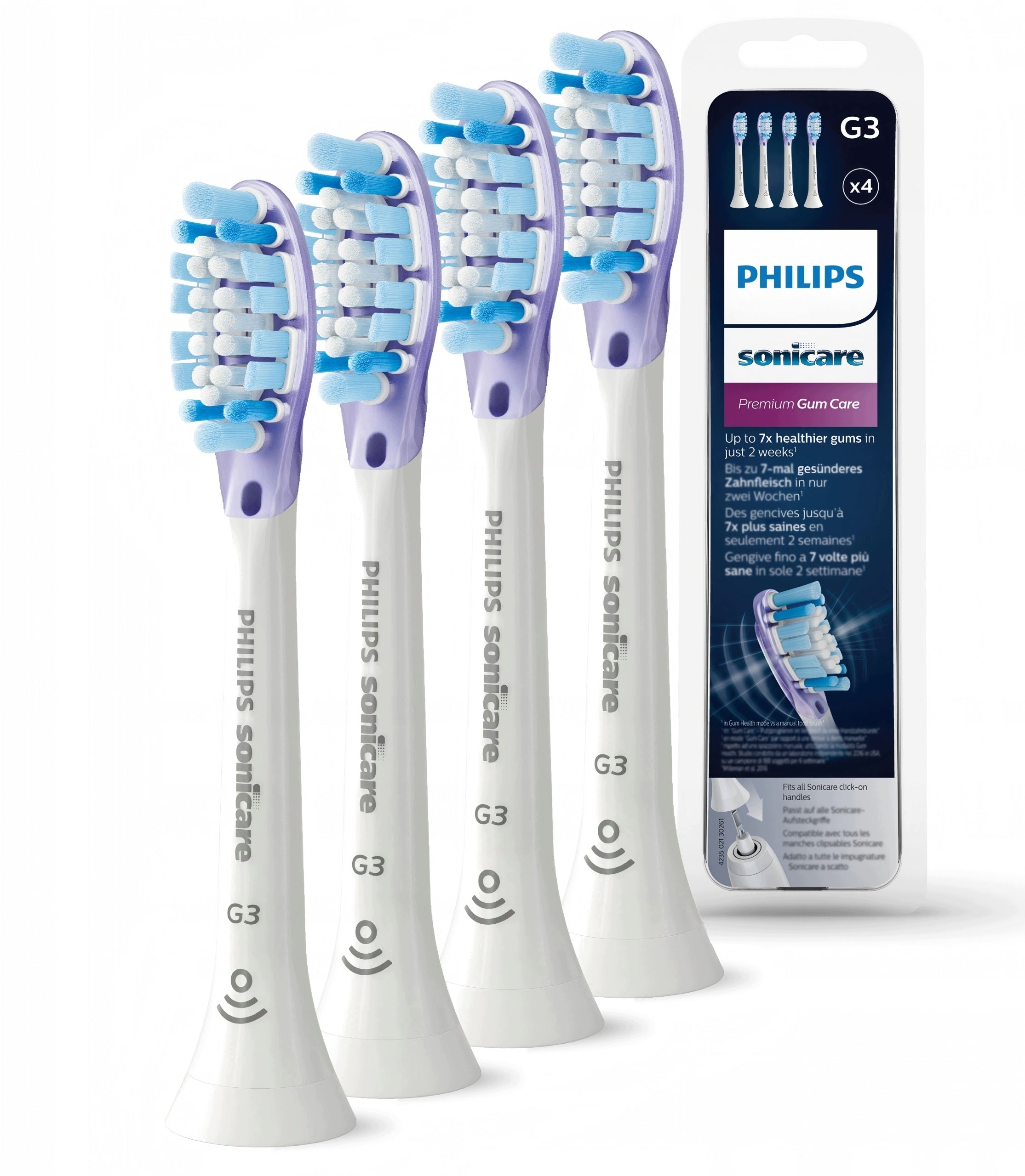 4 PCS TIPS FOR SONIC TOOTHBRUSH PHILIPS SONICARE G3 GUM CARE HX9054