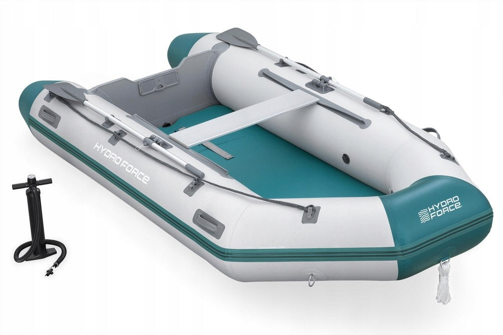 4-PERSON PONTOON BESTWAY 65049 PADDLES PUMP RIGID FLOOR