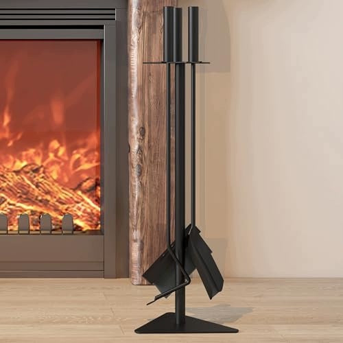 4 PIECE BLACK METAL CHIMNEY UTENSIL SET FOR FIREPLACE Manufacturer code SWC5908201477377