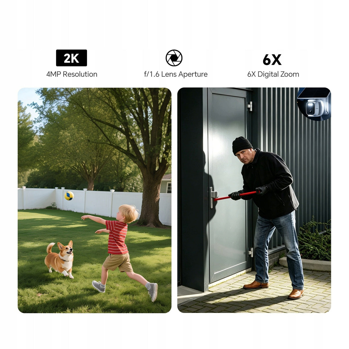 4-Pack FOSSENXE 4MP Solar Security Kit with Base Station – 64GB, 180° PTZ Model SP6