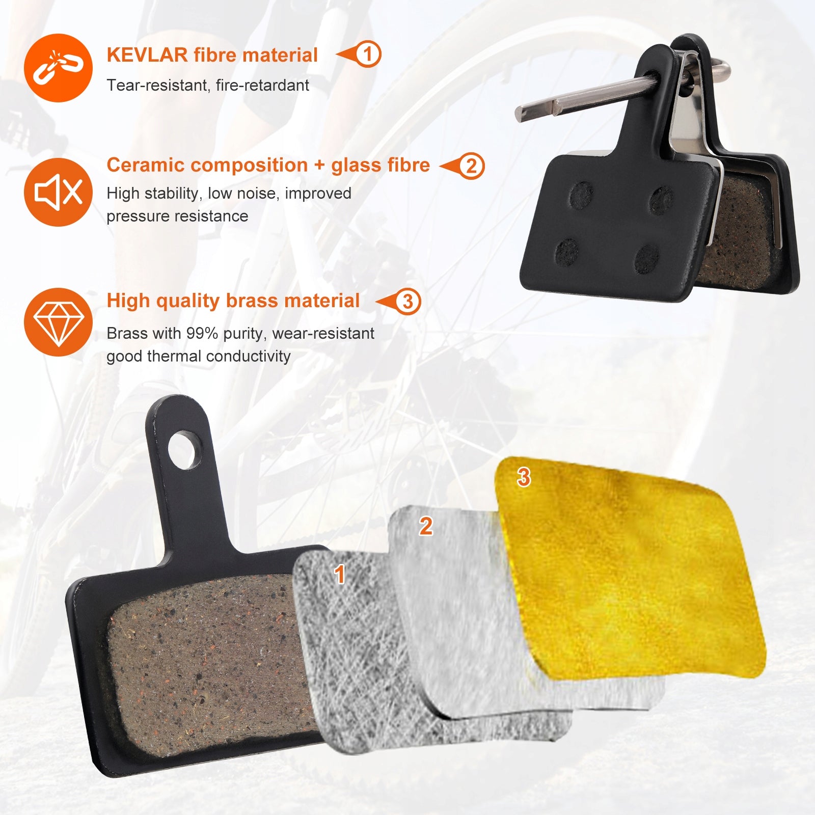 4 Paires Bike Brake Pads for Shimano Tektro Deore TRP Disc Brakes Brand no brand