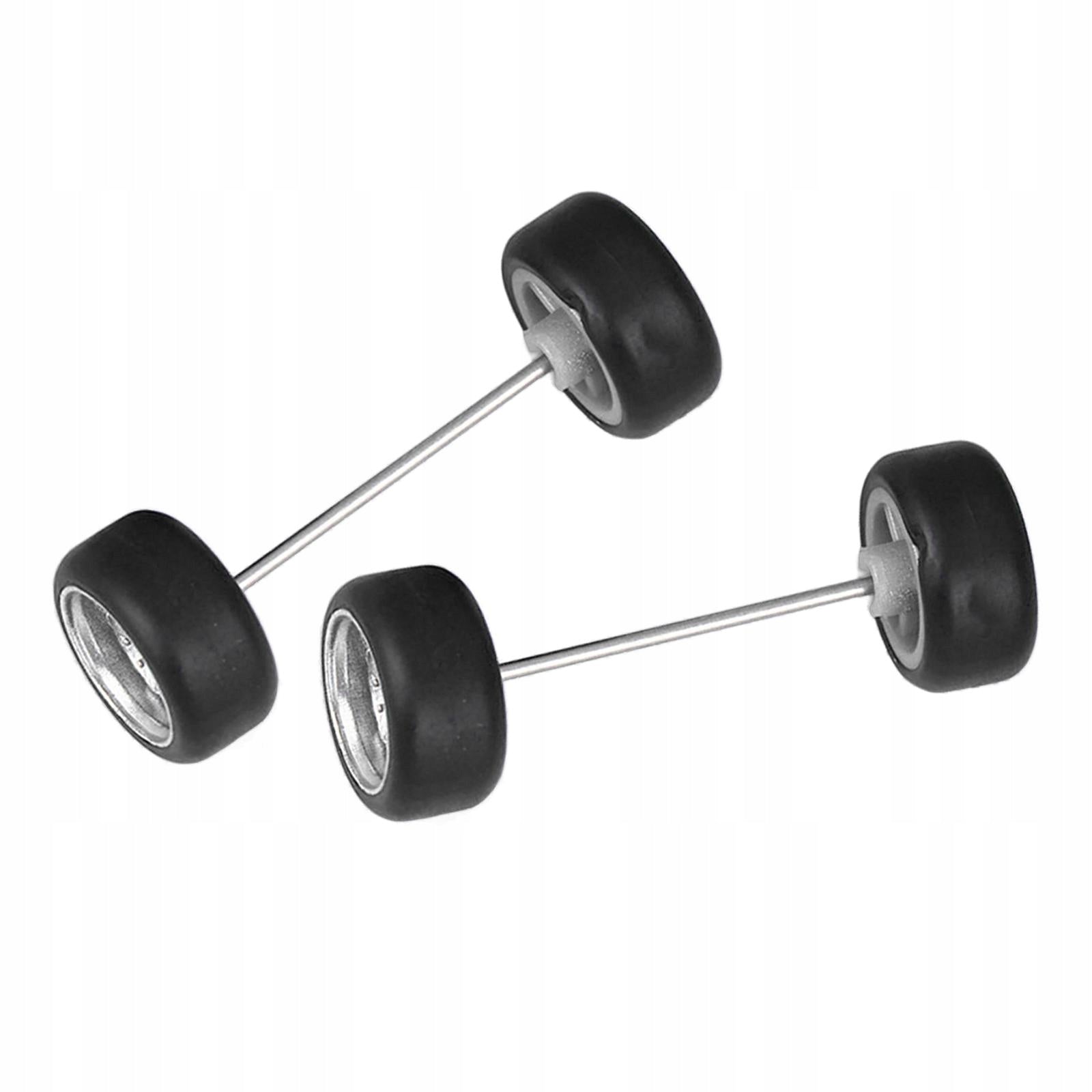 4 Pieces 1/64 Scale Modified Tire with Round Rod Axles Replacement Argent A Brand no brand