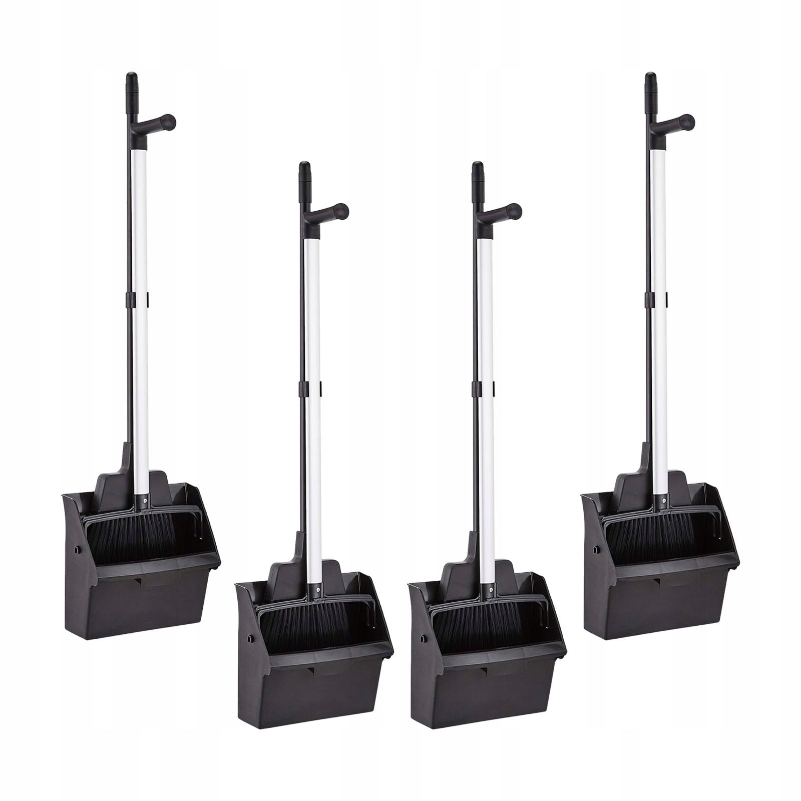 4 Pieces Broom with Dustpan Combo Set Household Cleaning Broom Set