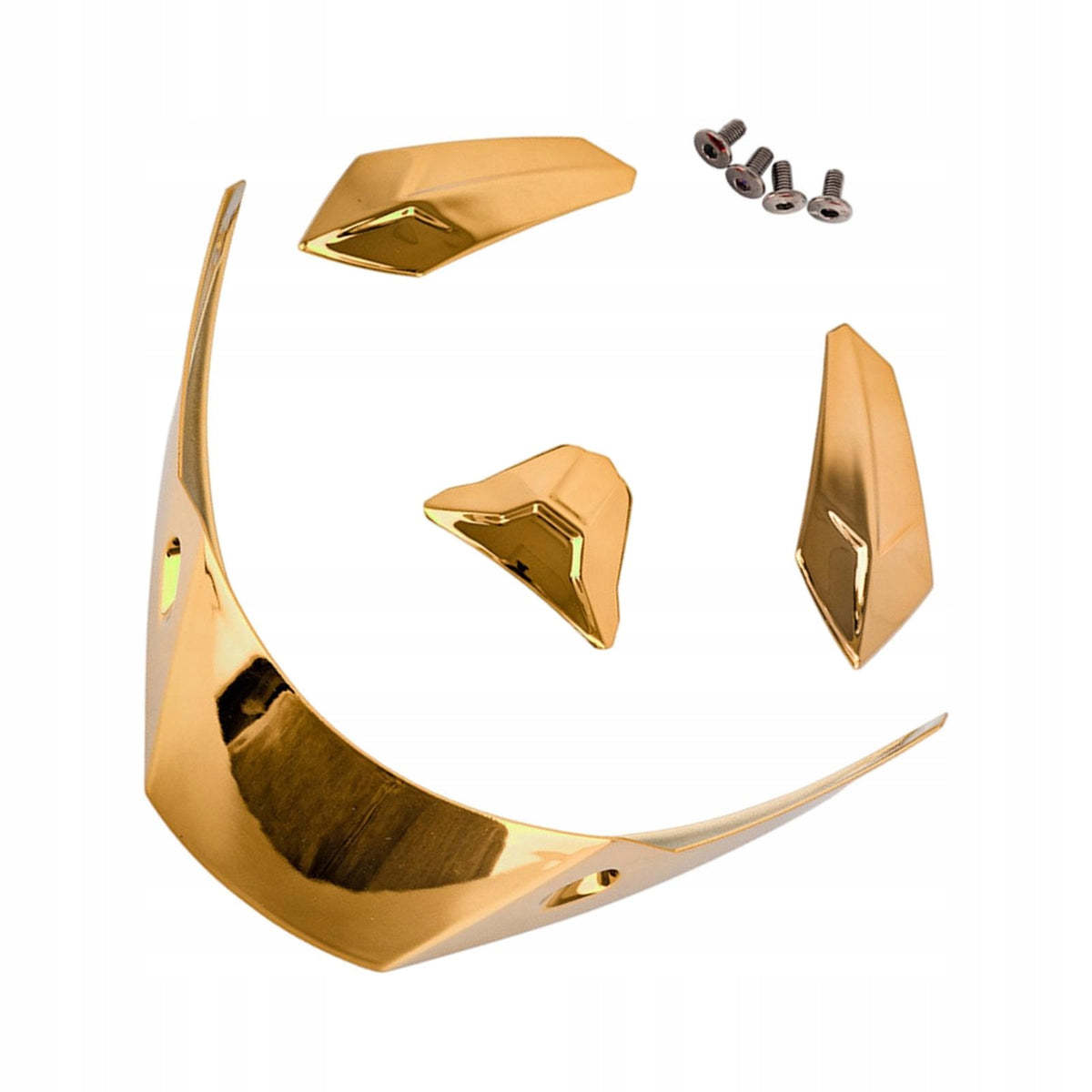 4 Pieces Motorbike Helmet Big Tail Spoiler Durable Tail Accessories Gold Packaging status original
