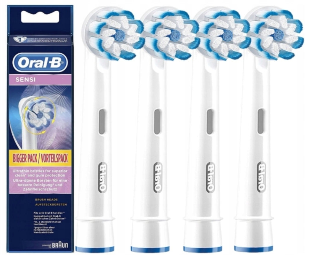 4 Pieces ORAL B TIPS ORAL B SENSITIVE TIPS for braun toothbrush