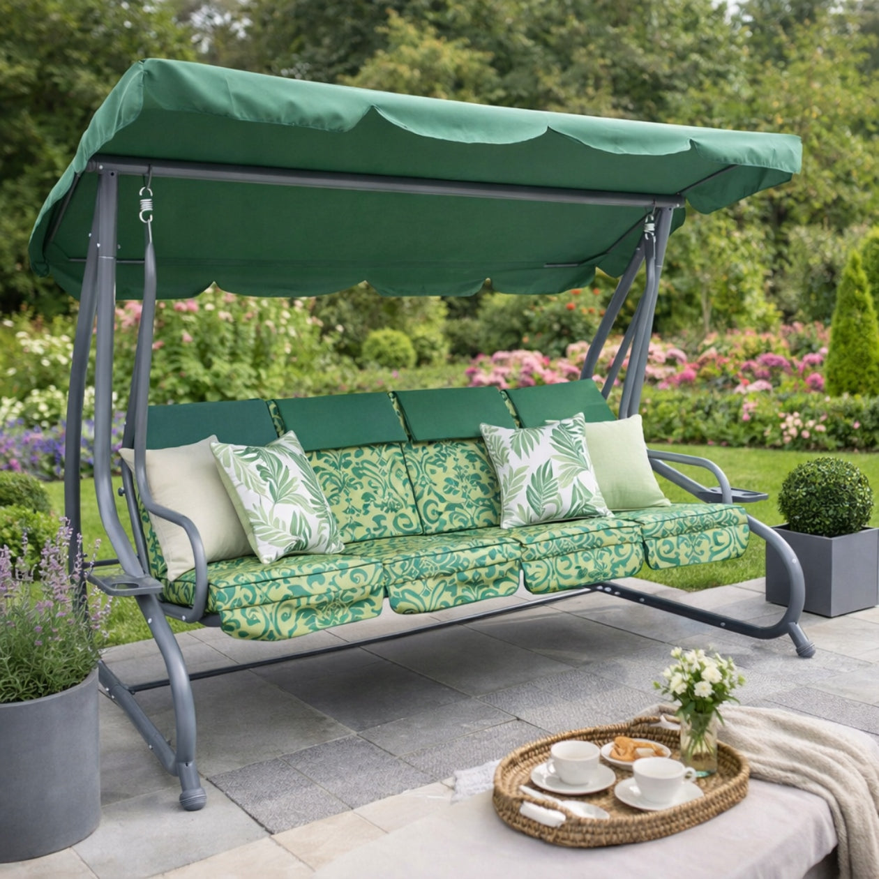 4-SEATER FREESTANDING ROCKING GARDEN SWING WITH CANOPY Manufacturer code HUŚTAWKA OGRODOWA 4-OSOBOWA BUJANA RODZINNA