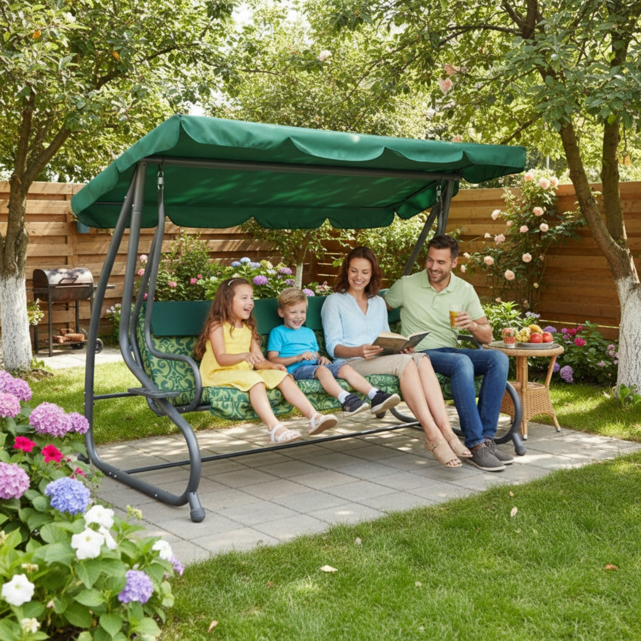 4-SEATER FREESTANDING ROCKING GARDEN SWING WITH CANOPY Manufacturer no brand