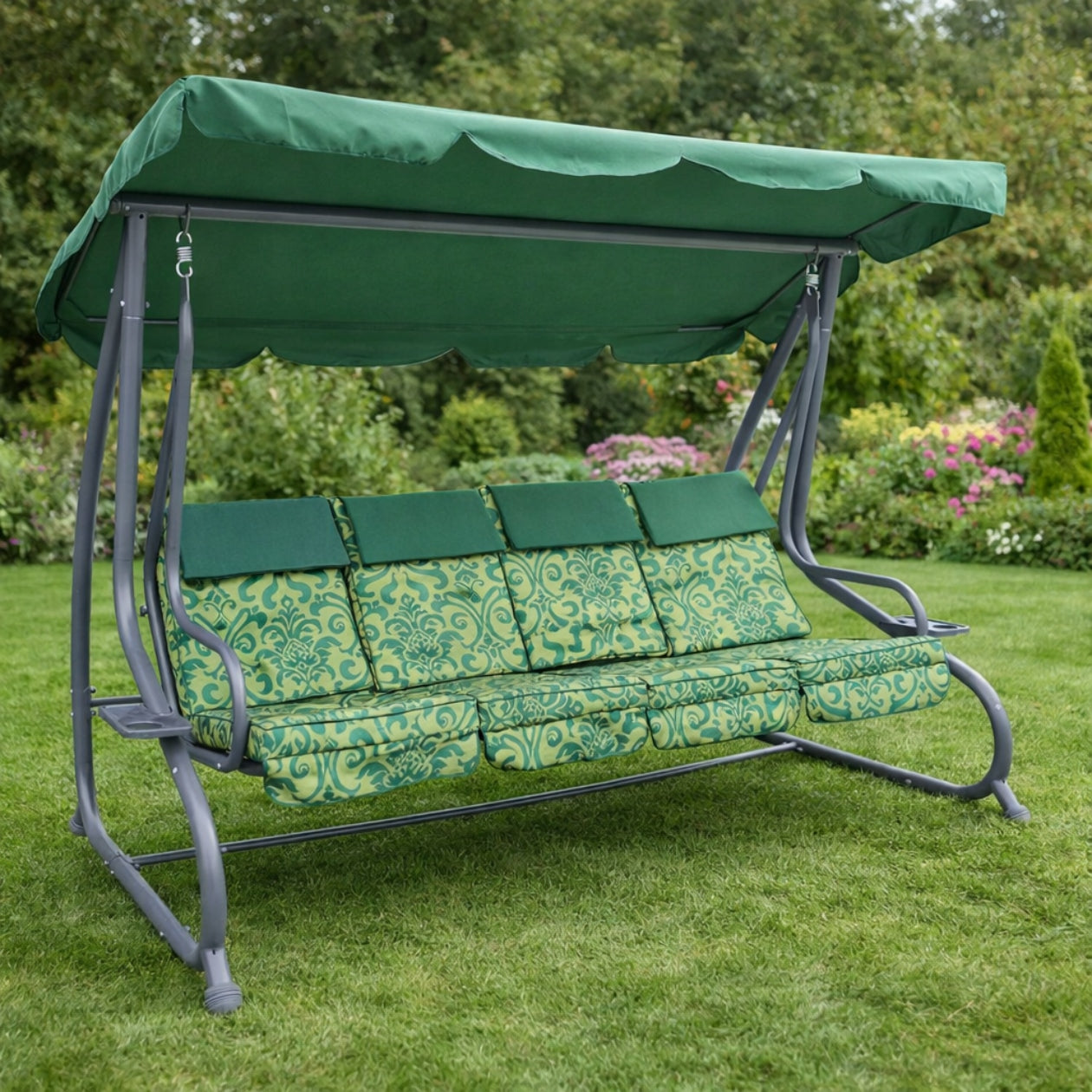 4-SEATER FREESTANDING ROCKING GARDEN SWING WITH CANOPY Seat width 100 cm
