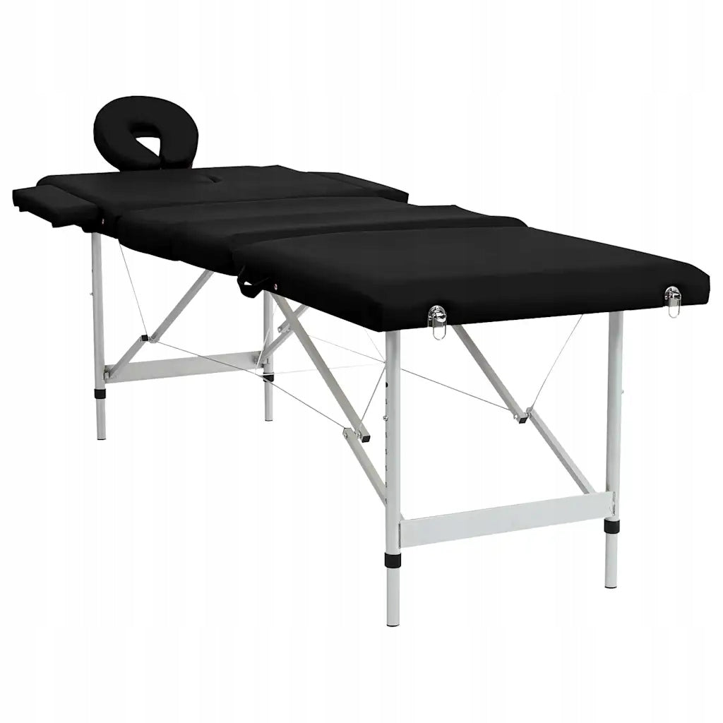 4-Zone Massage Table, Black, Aluminum Frame, 30mm Foam Brand no brand