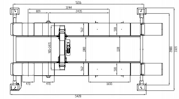 4-column workshop diagnostic lift 6,4T INVENTO EL 464WA Manufacturer code INVEL464WA