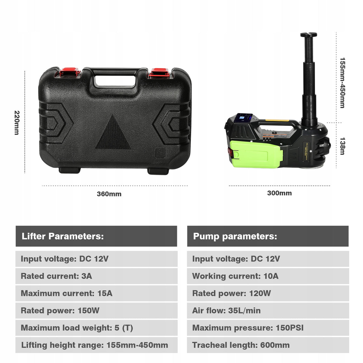 4 in 1 Car Jack Kit 12V 5T Electric Car Jack Stand for Sedans SUV Car EAN (GTIN) 9344428100845