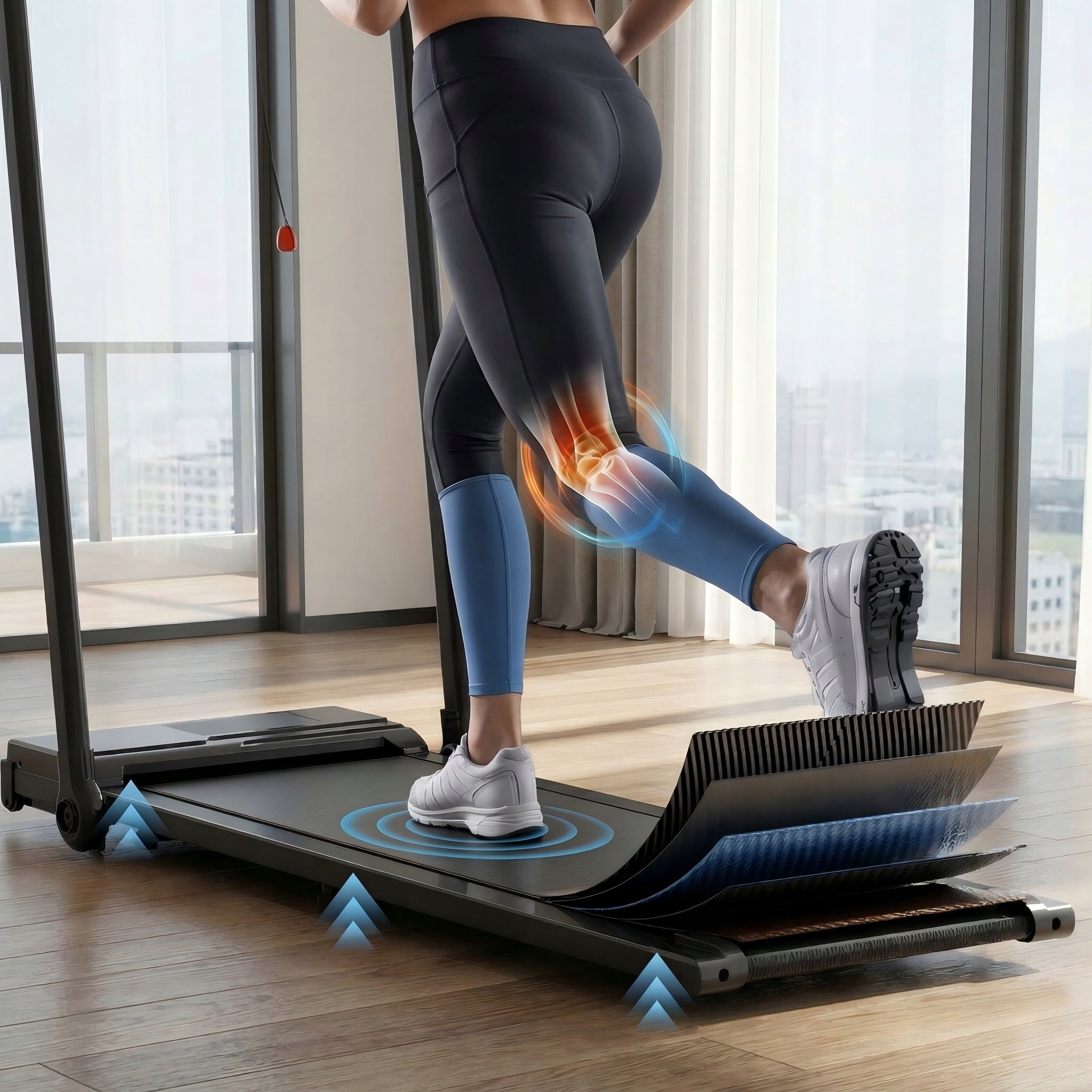 4-in-1 Folding Eletric Treadmill, 1-10% Auto Incline, 1-12 km/h Speed Additional features safety key transport wheels place for mobile phone/tablet foldable tilt angle adjustment display