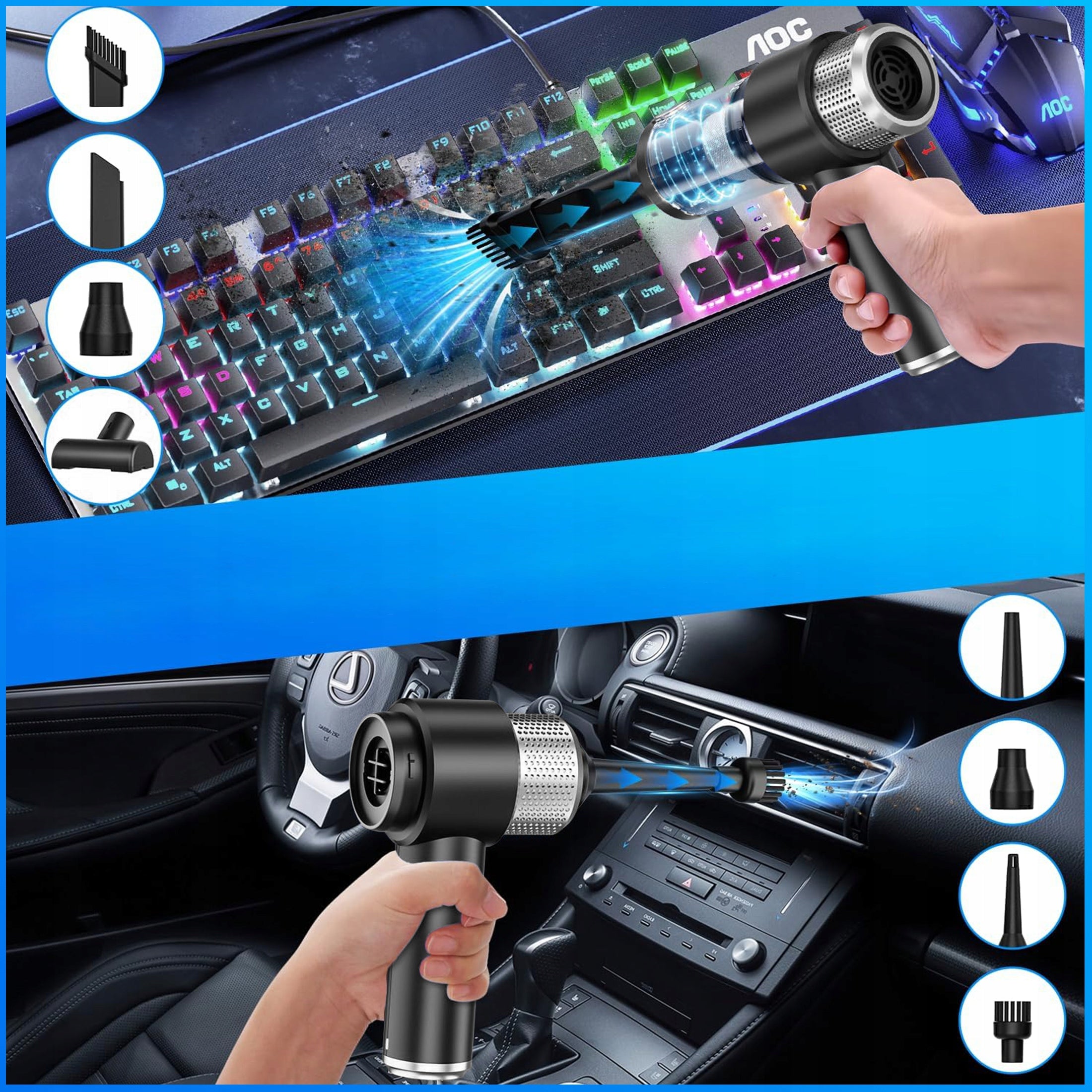 4 in 1 Multi Function Handheld Car Vacuum Cleaner for Car Home Office Packaging status original