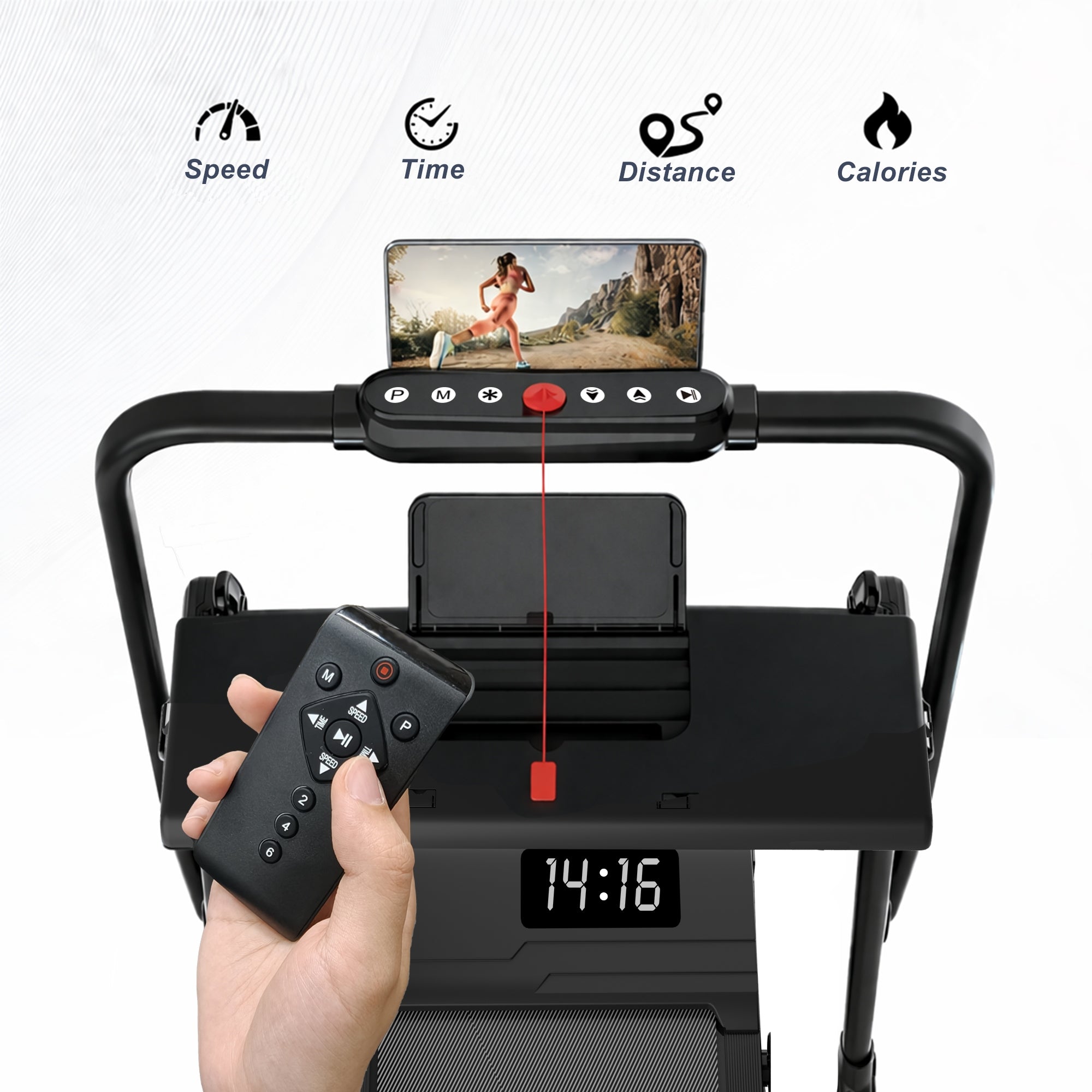 4 in 1Foldable Walking Pad Treadmill with Incline 1–10%, Speed 1–12 km/h Maximum user weight 120 kg