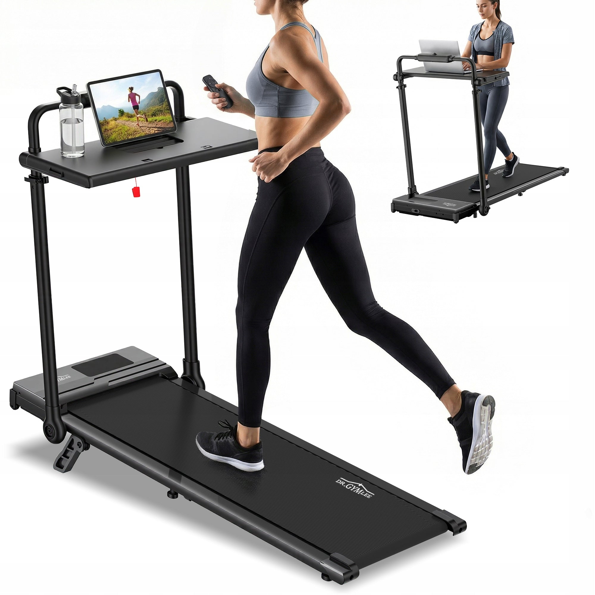 4 in 1Foldable Walking Pad Treadmill with Incline 1–10%, Speed 1–12 km/h