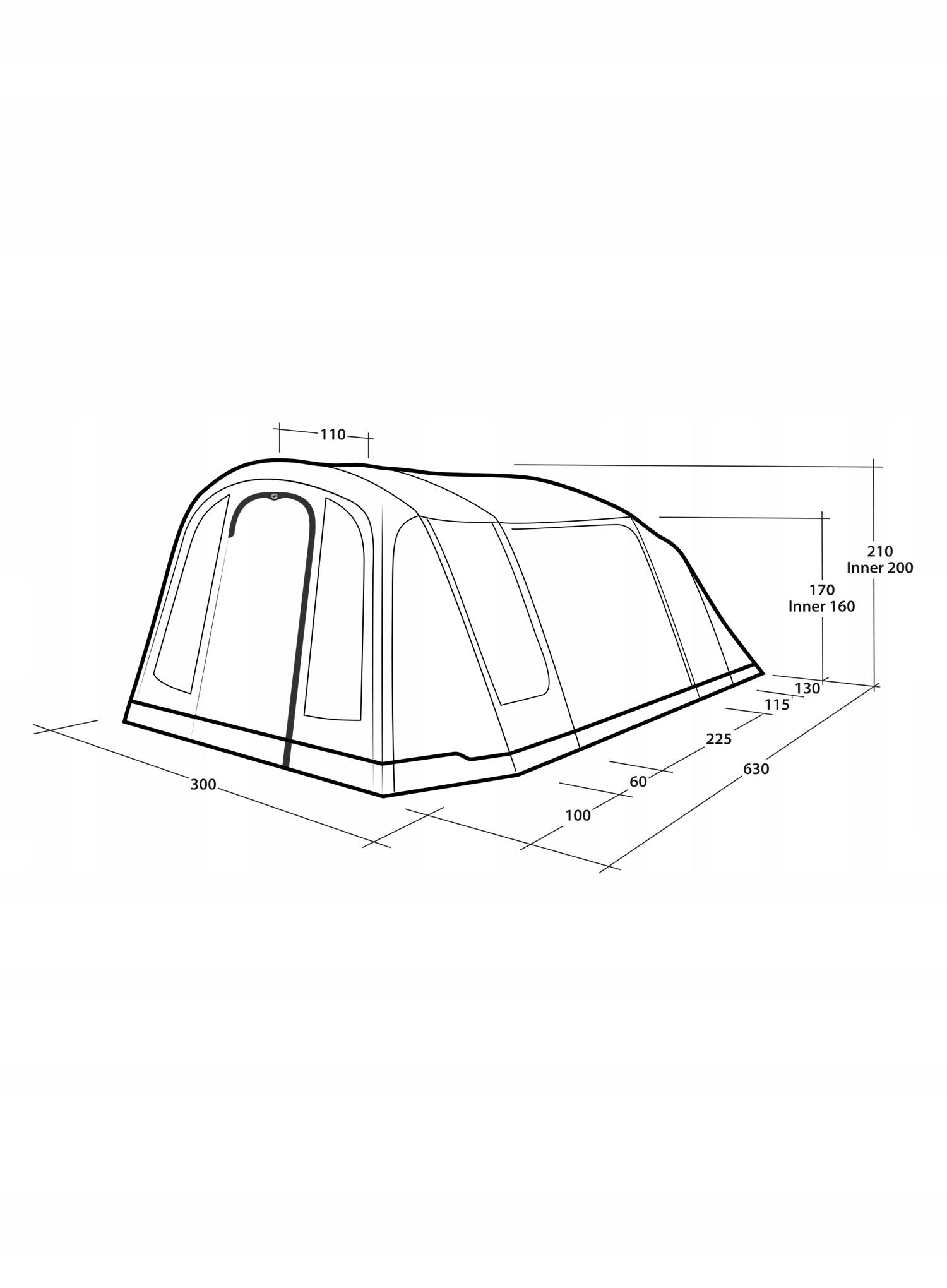 4-person tent Outwell Sacramento 4 Air Manufacturer code 111534