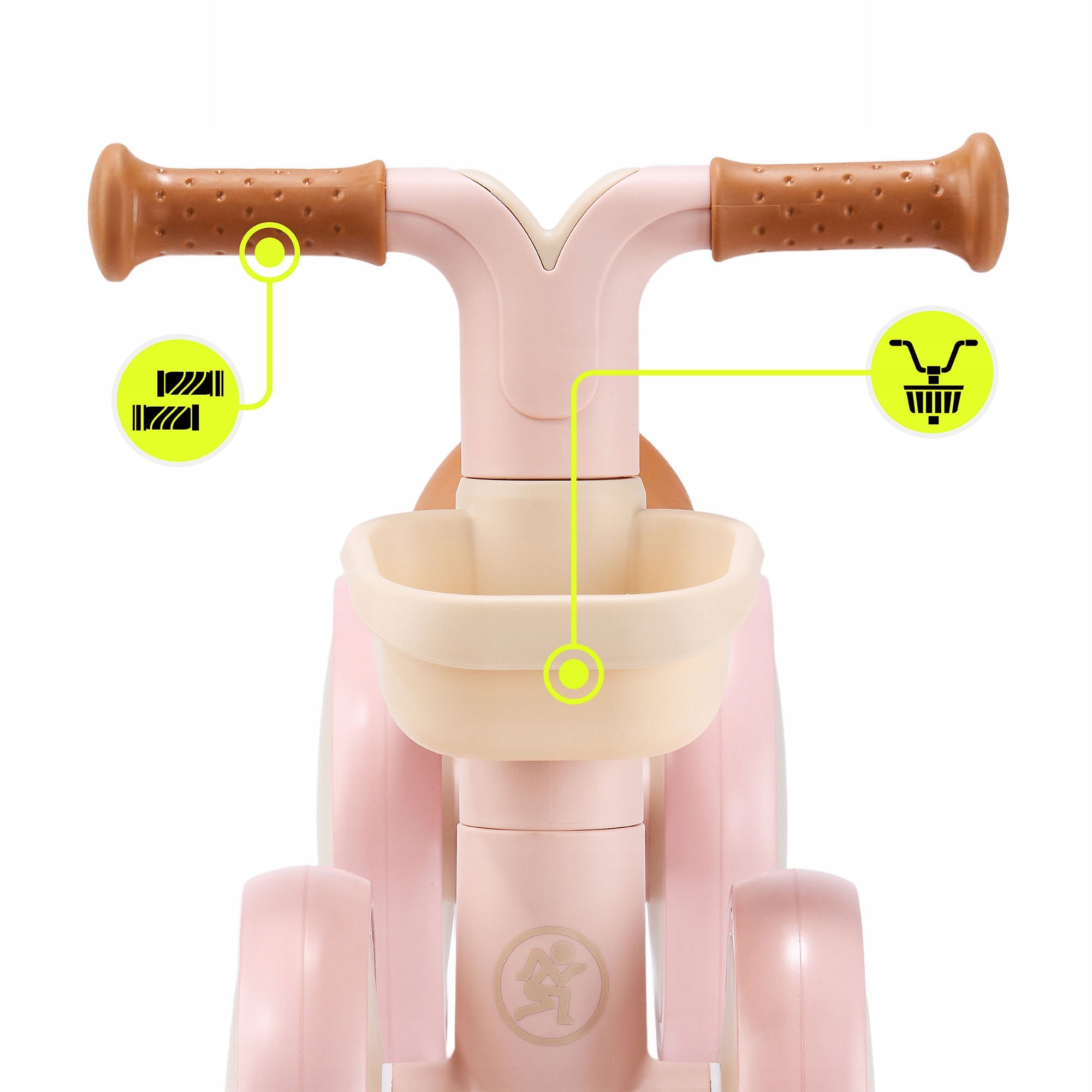 4-wheel balance bike TOBI MINI HYP HyperMotion pink with basket Kid's age 12+ months