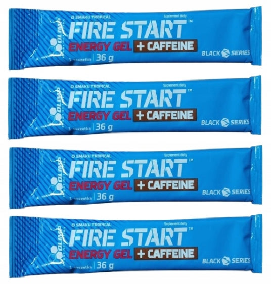 4 x 36g Olimp Fire Start ENERGY GEL + CAFFEINE energy gel with caffeine
