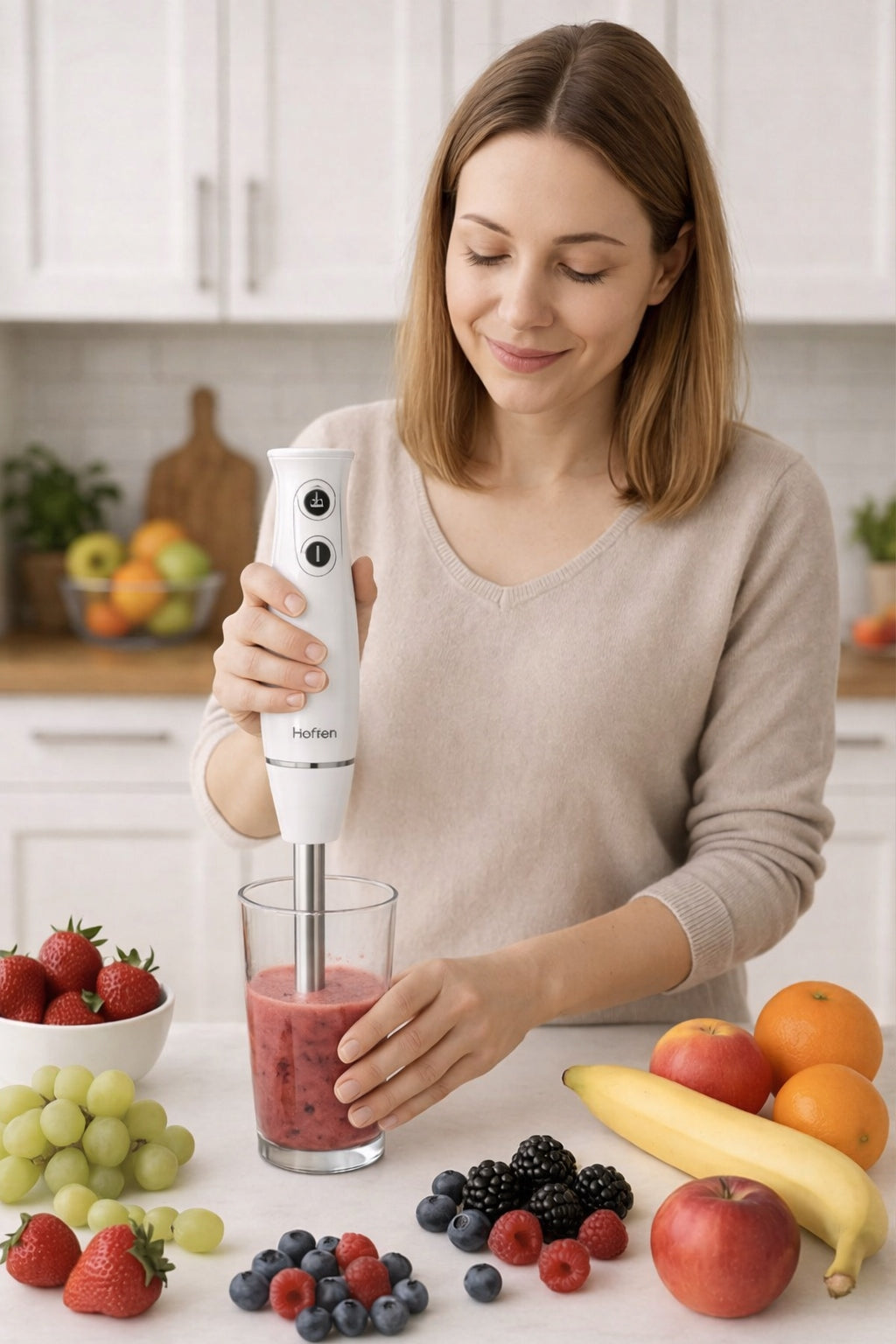 400W hand blender – power, style and perfect smoothness of dishes! Hoffen White Brand Hoffen