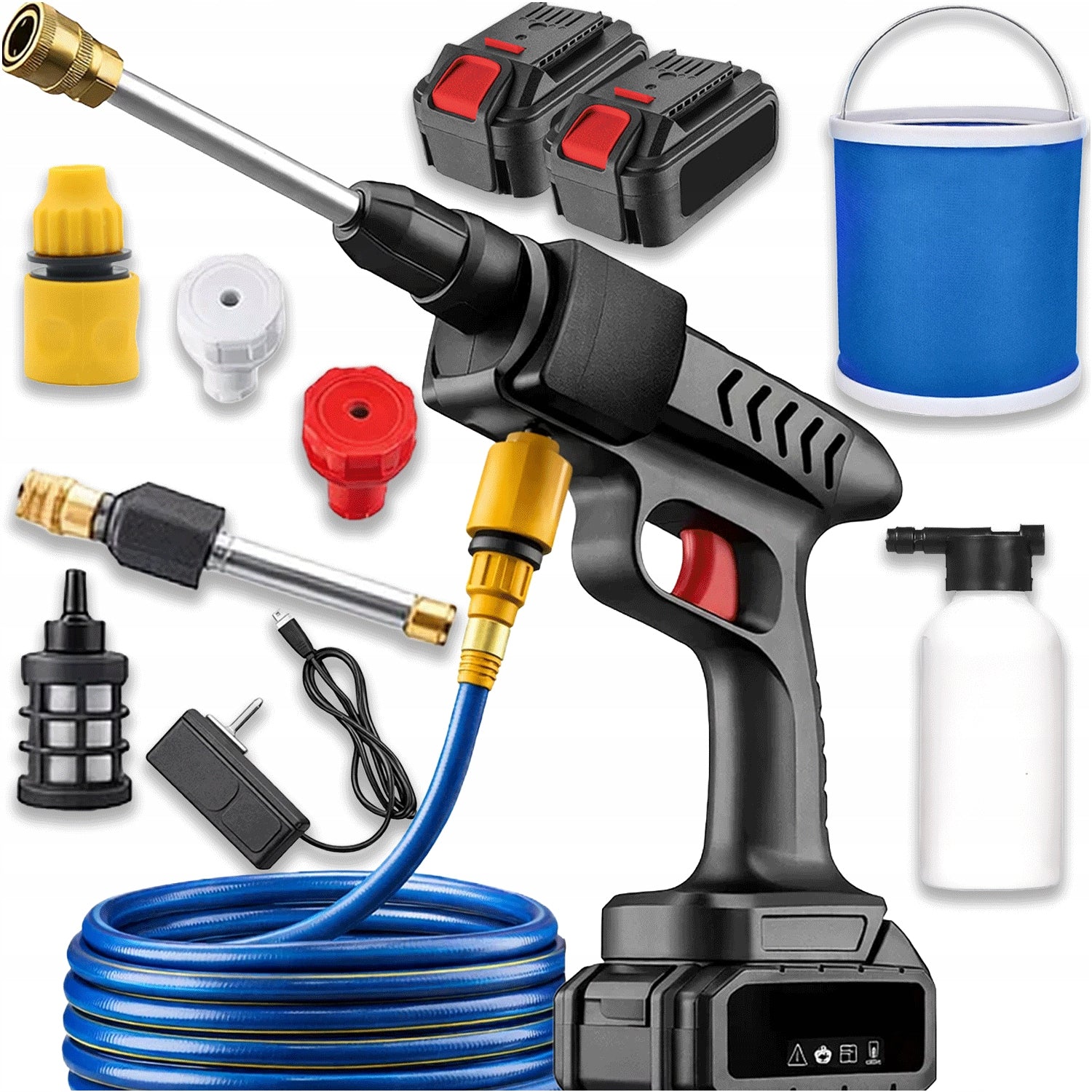 40BAR CORDLESS PRESSURE WASHER 2 X AKU 21V MULTI NOZZLE SET Manufacturer code MYJKA CIŚNIENIOWA AKUMULATOROWA