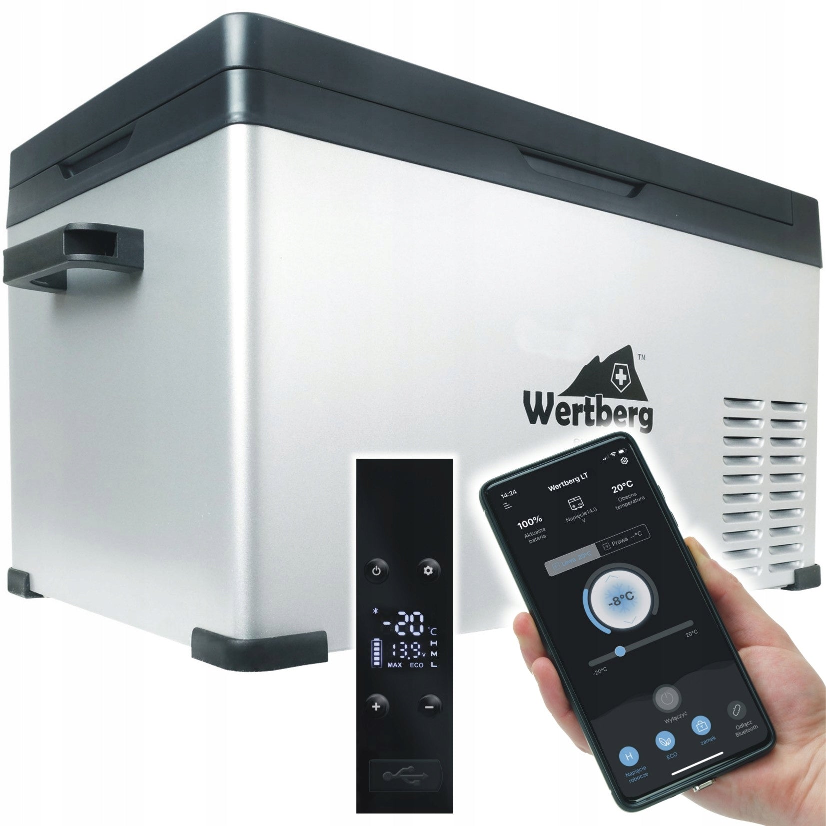 40L fridge freezer -20°C 12V/24V|230V bluetooth car compressor