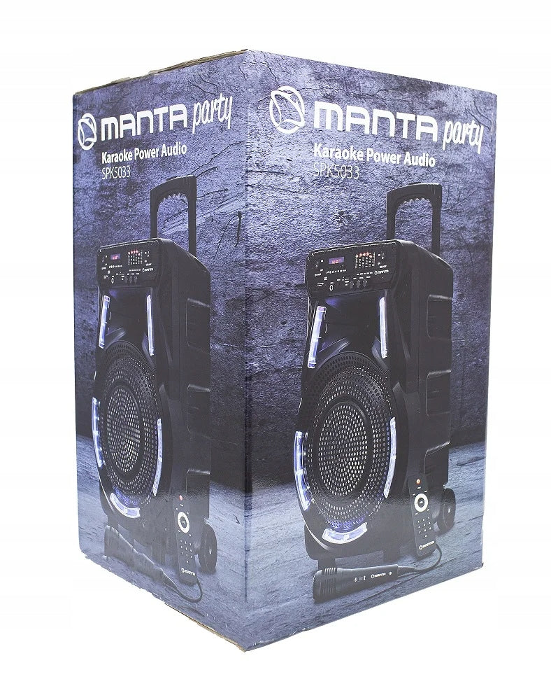 40W RMS BLUETOOTH KARAOKE PARTY SPEAKER WITH MICROPHONE LED REMOTE CONTROL Manufacturer code GŁOŚNIK IMPREZOWY KARAOKE BLUETOOTH 40W RMS